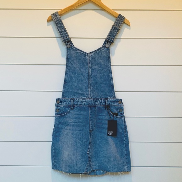NWT Paige Retta Overall Denim Short Dress Size 27 - Picture 2 of 12